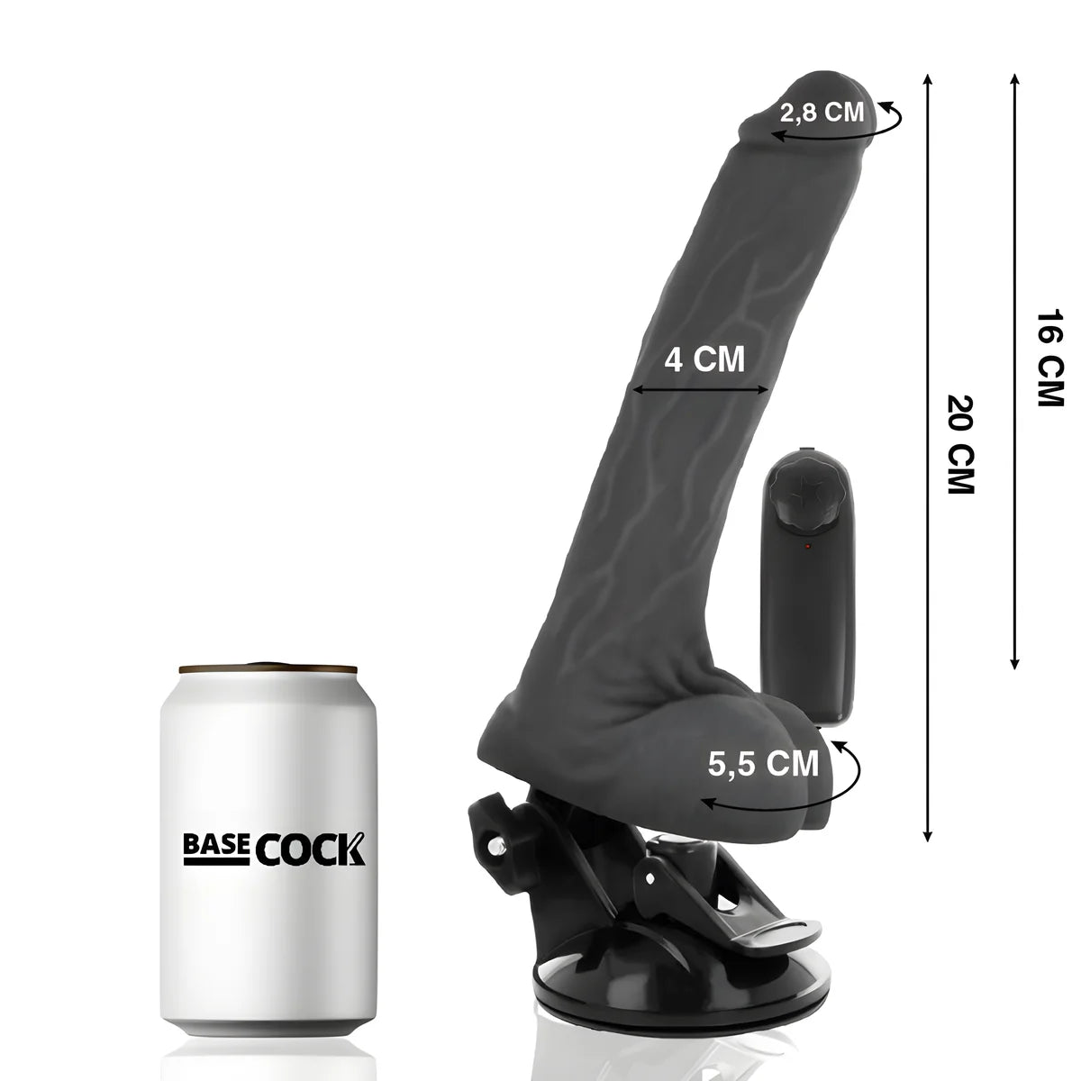 basecock vibrateur naturel realiste telecommande avec testicules 20 cm o 4 cm