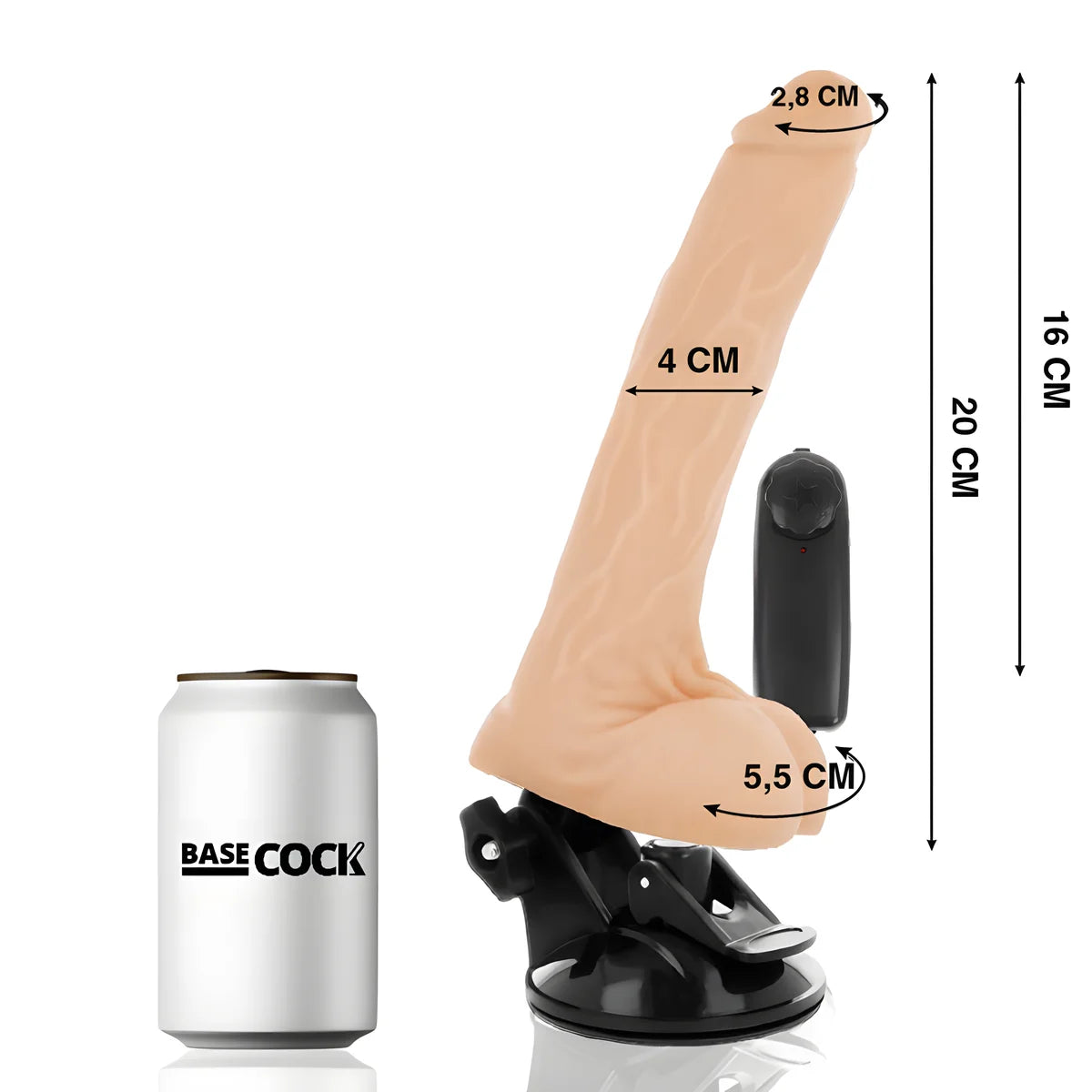 basecock vibrateur naturel realiste telecommande avec testicules 20 cm o 4 cm
