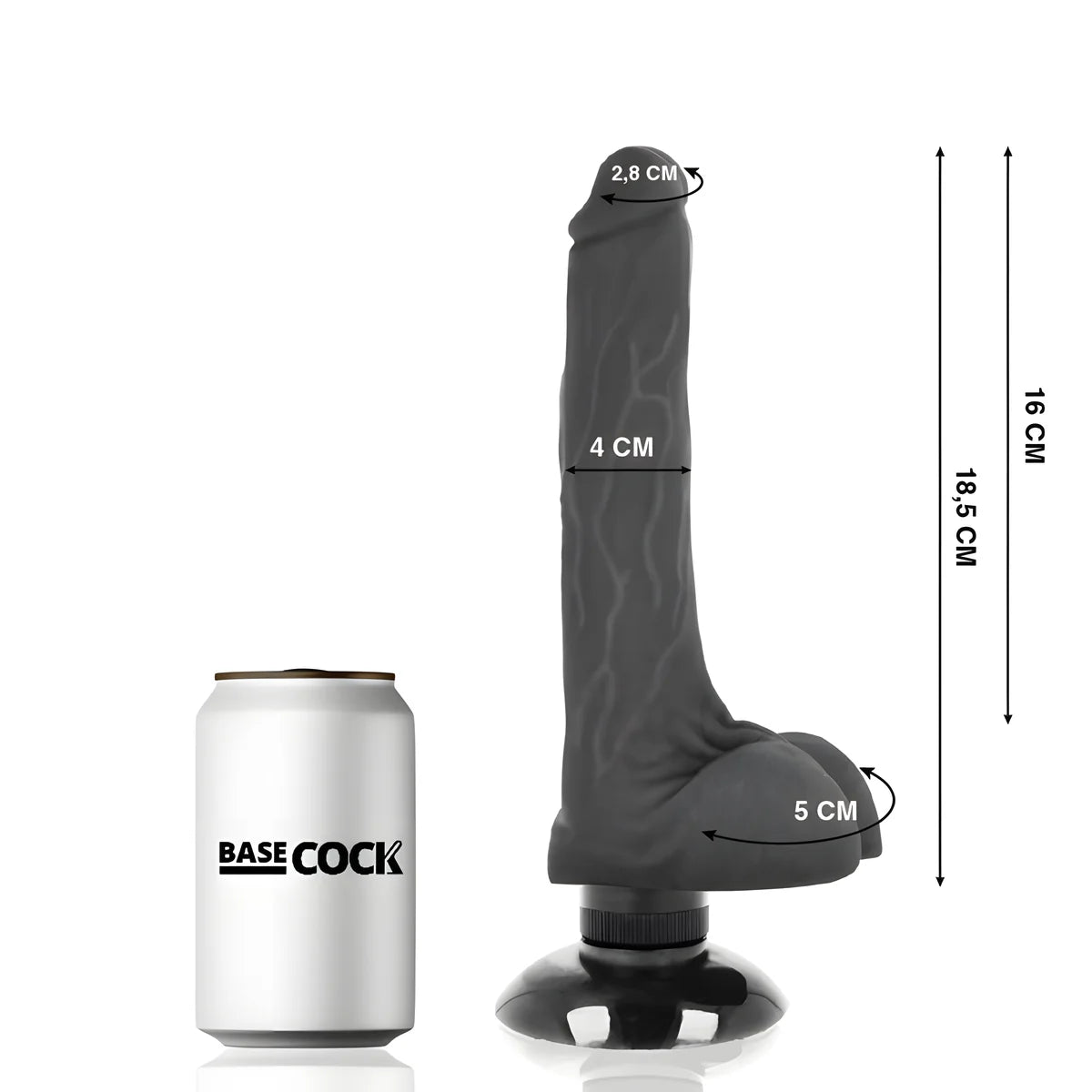 basecock vibrateur realiste 2 1 naturel 18 5 cm o 4 cm