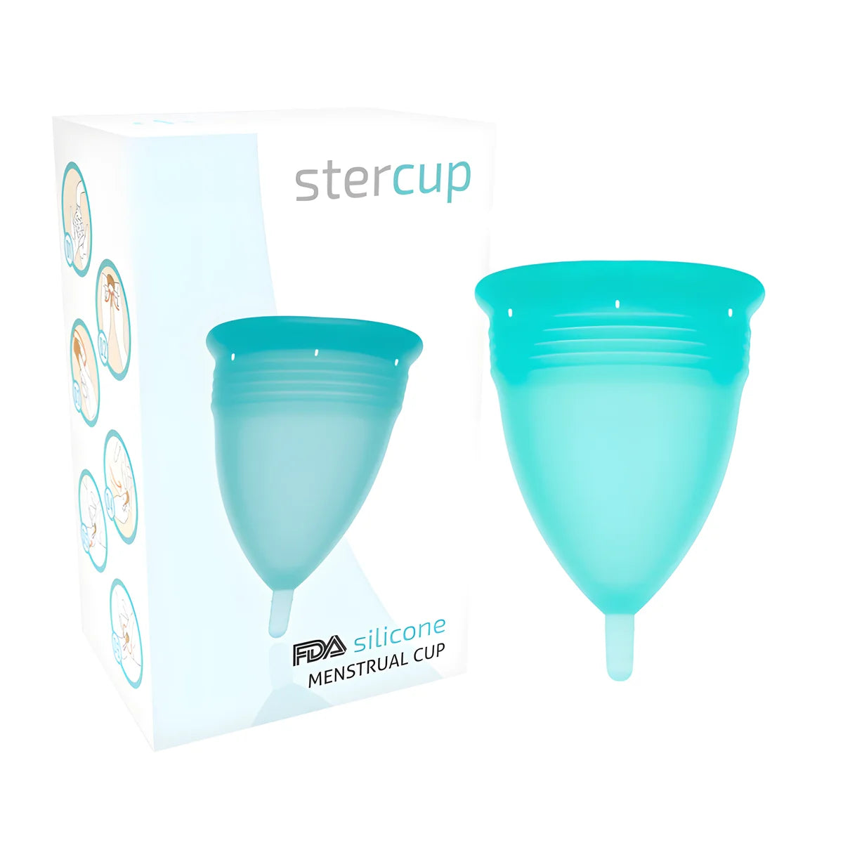 stercup coupe menstruelle en silicone fda aigue marine taille l