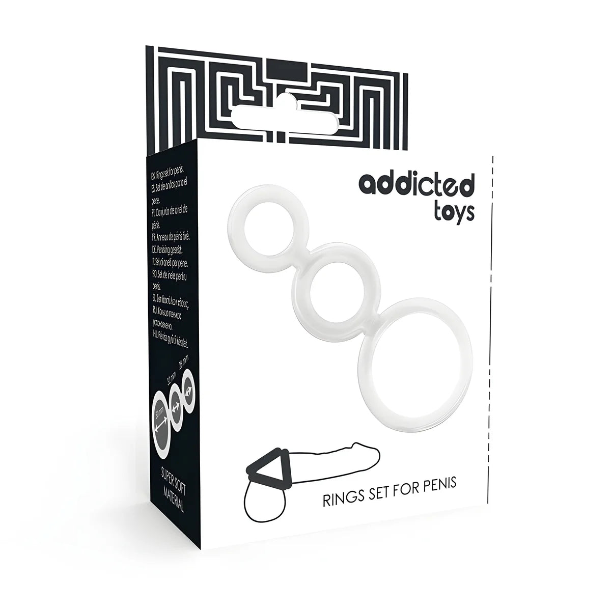 addicted toys ensemble danneau pour penis transparent