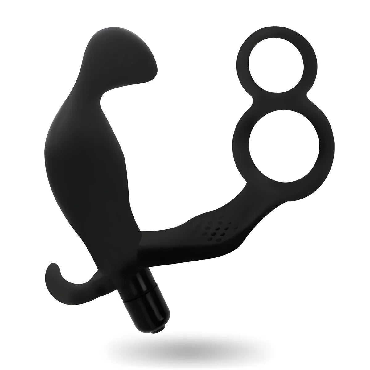 addicted toys plug anal avec double anneau penis et testicules noir