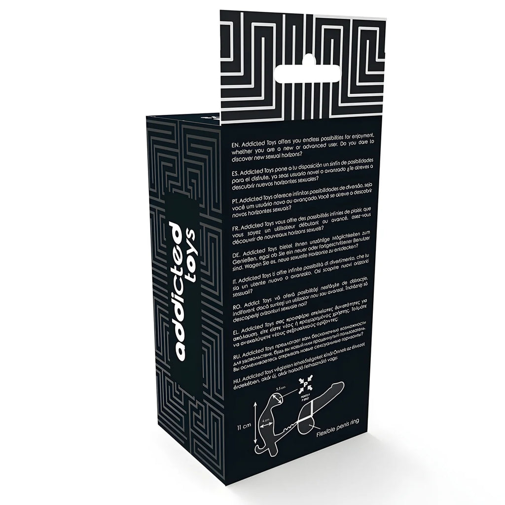addicted toys plug anal avec double anneau penis et testicules noir