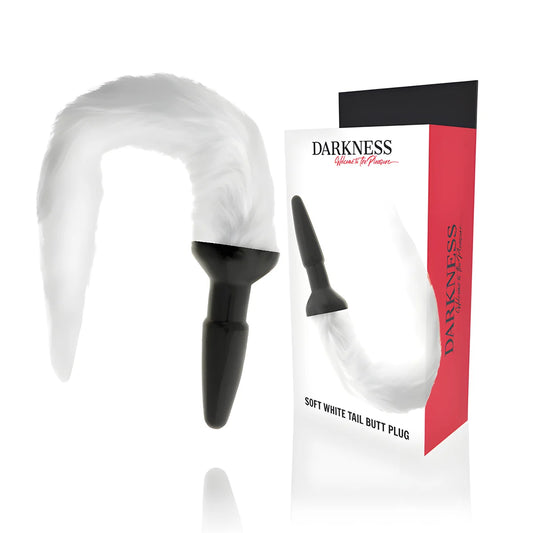 darkness plug anal en silicone avec queue blanche