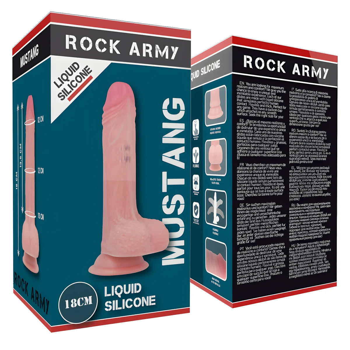 rockarmy silicone liquide premium mustang realiste 18 cm o 4 14 cm