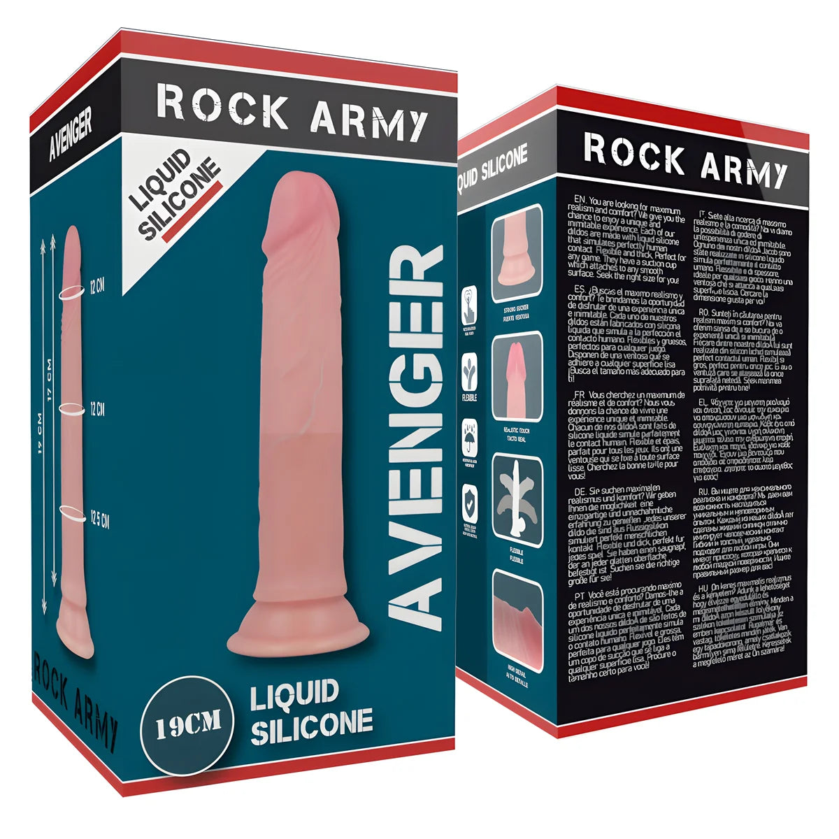 rockarmy liquide silicone premium avenger realistic 19 cm o 3 98 cm