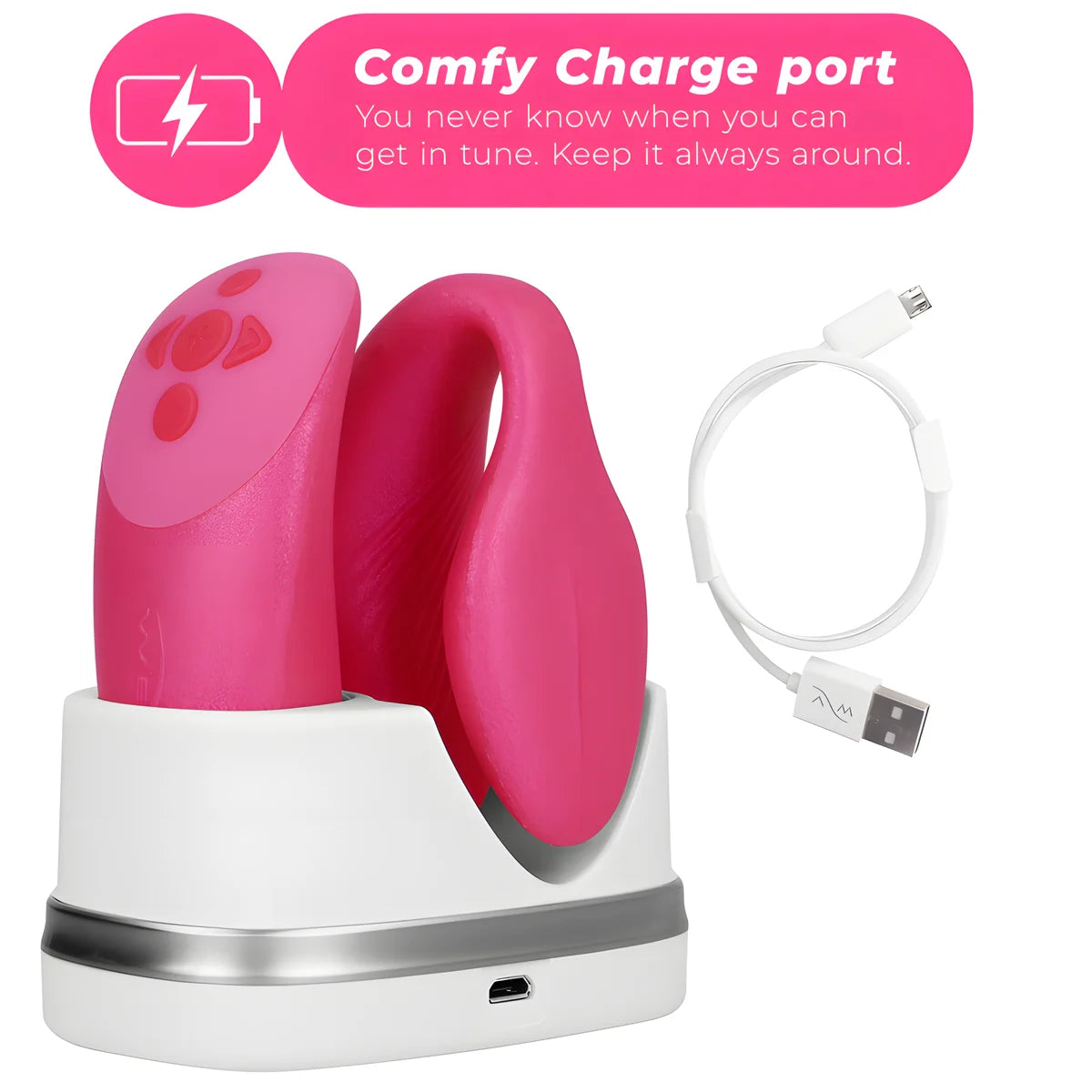we vibe vibrateur chorus pour couples avec commande de squeeze rose