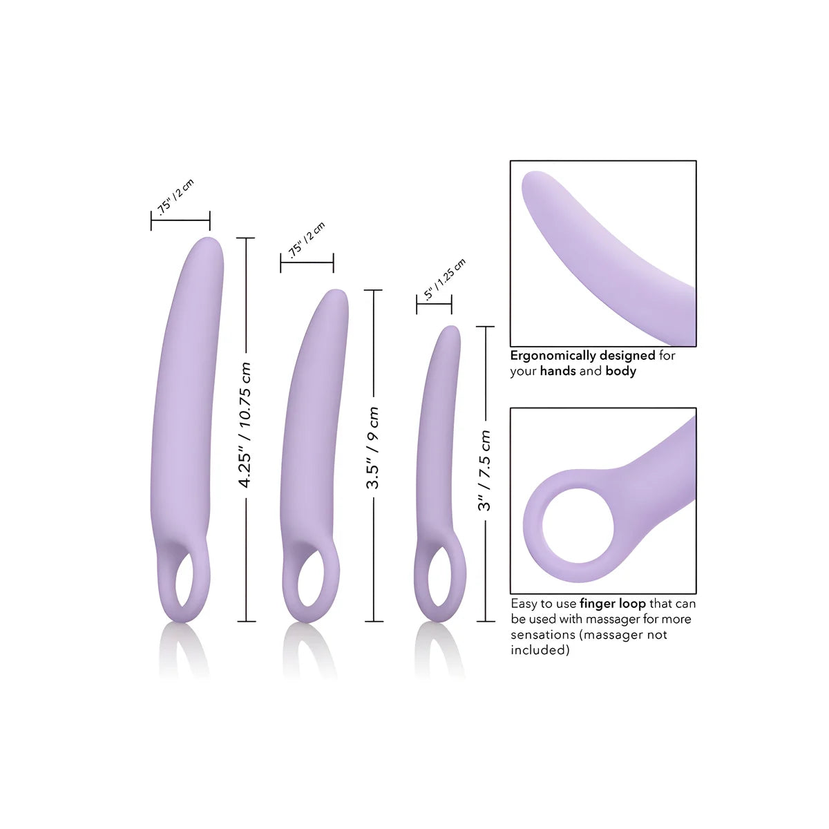 calexotics dr laura berman alena ensemble de 3 dilateurs en silicone