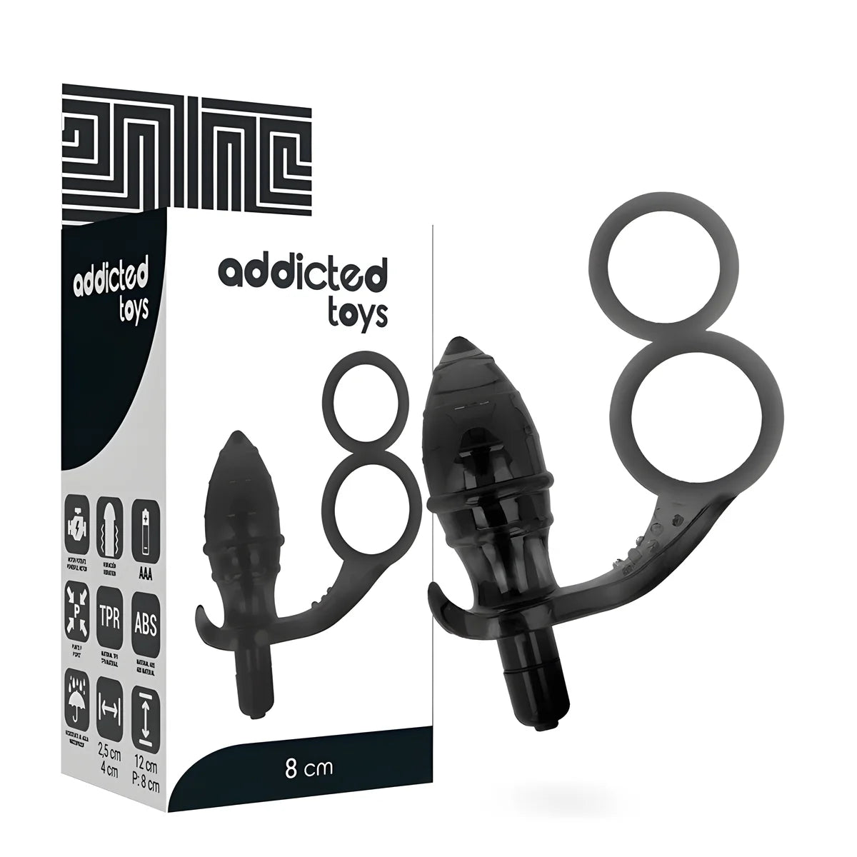 addicted toys plug anal avec double anneau noir