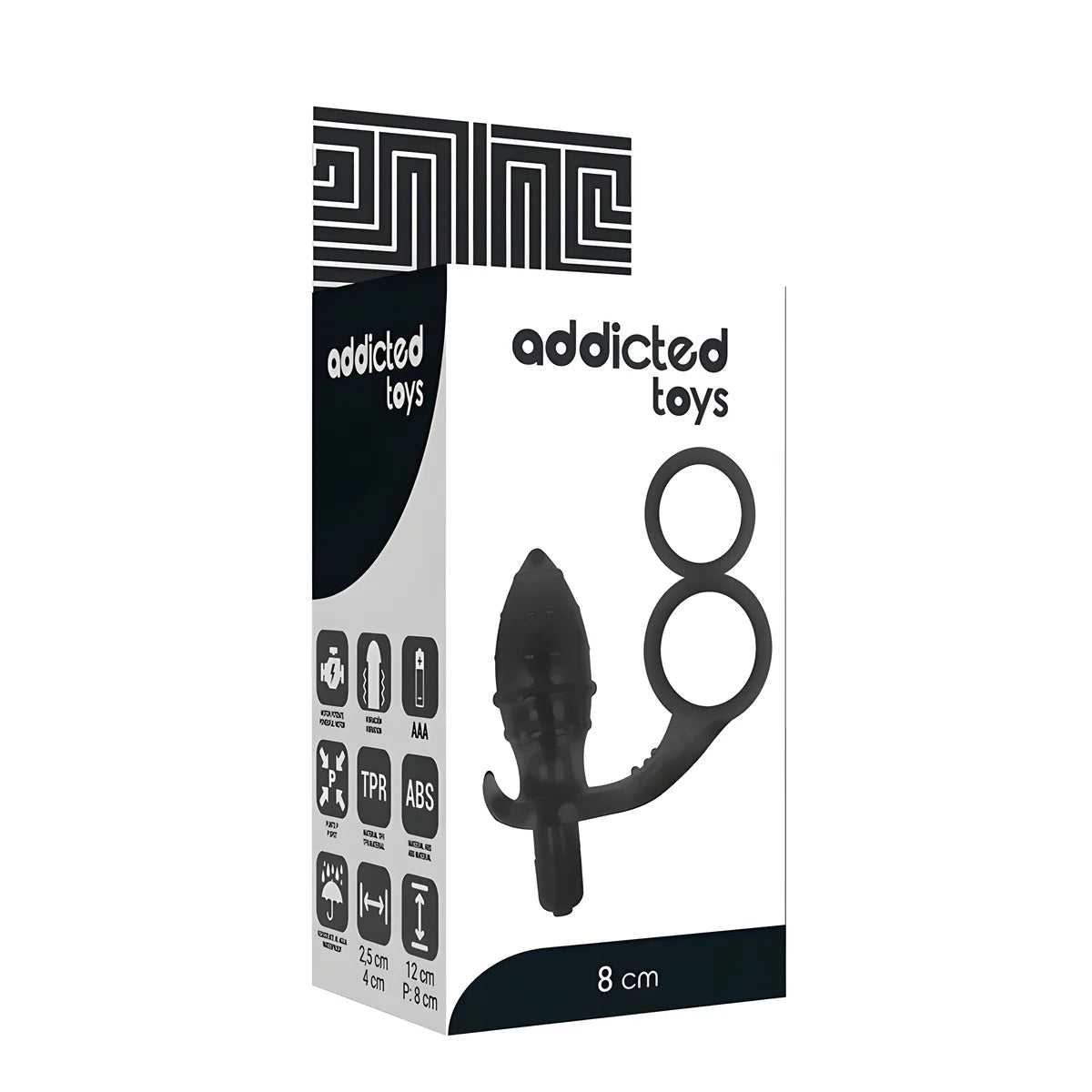 addicted toys plug anal avec double anneau noir