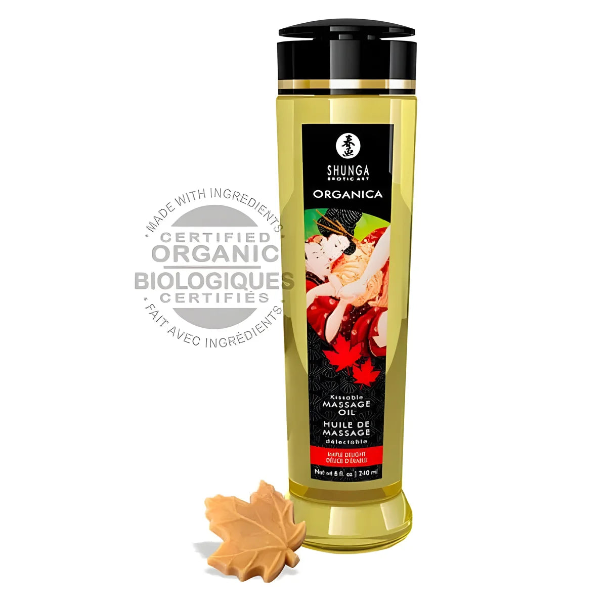 shunga huile de massage bio delicieux a lerable 240 ml