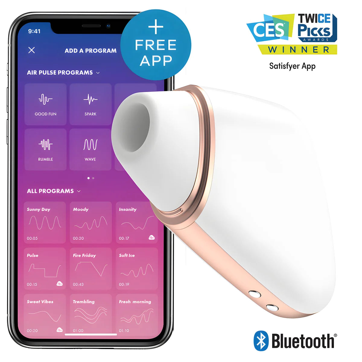 satisfyer stimulateur et vibrateur air love triangle noir