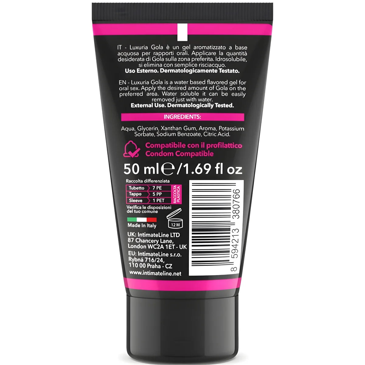 intimateline luxuria gel sexuel oral saveur cerise 50 ml