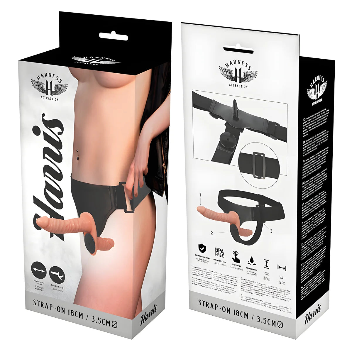 harness attraction harris double penetraci n avec vibration 18 cm o 3 5 cm
