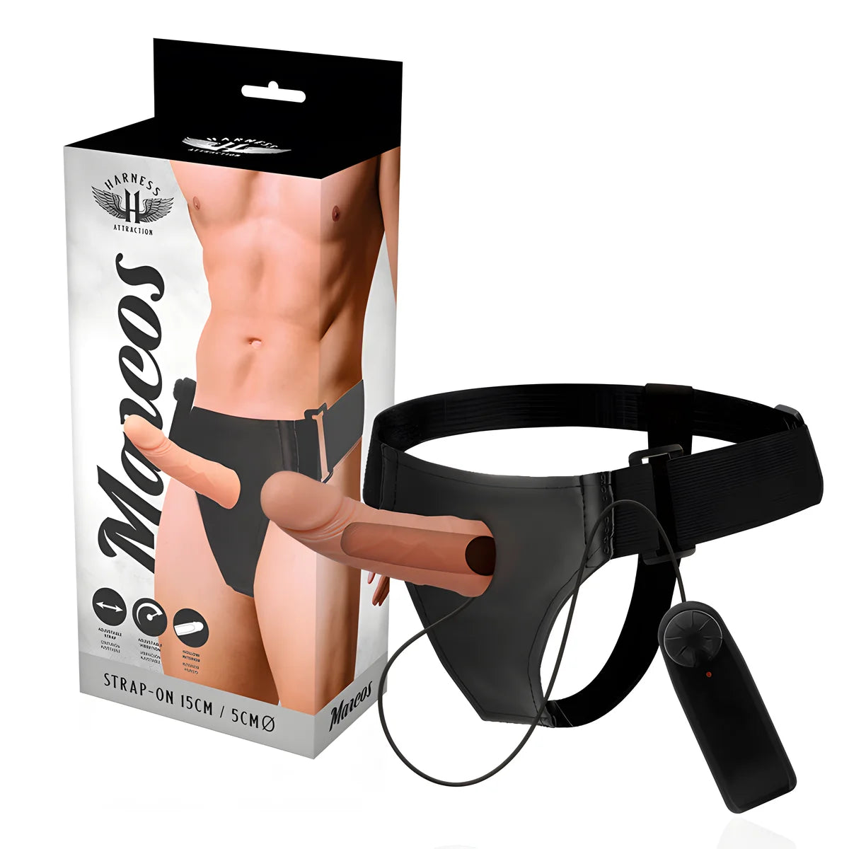 harness attraction rnes cadres creux avec vibrateur 15 cm o 5 cm