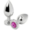 metal hard plug anal diamant rose moyen 7 62cm