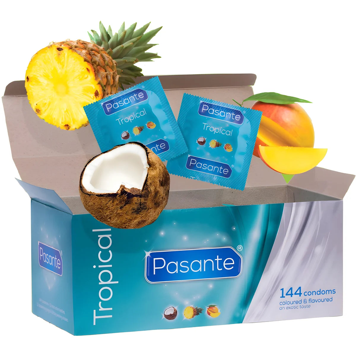 pasante les preservatifs saveurs tropicales 144 unites