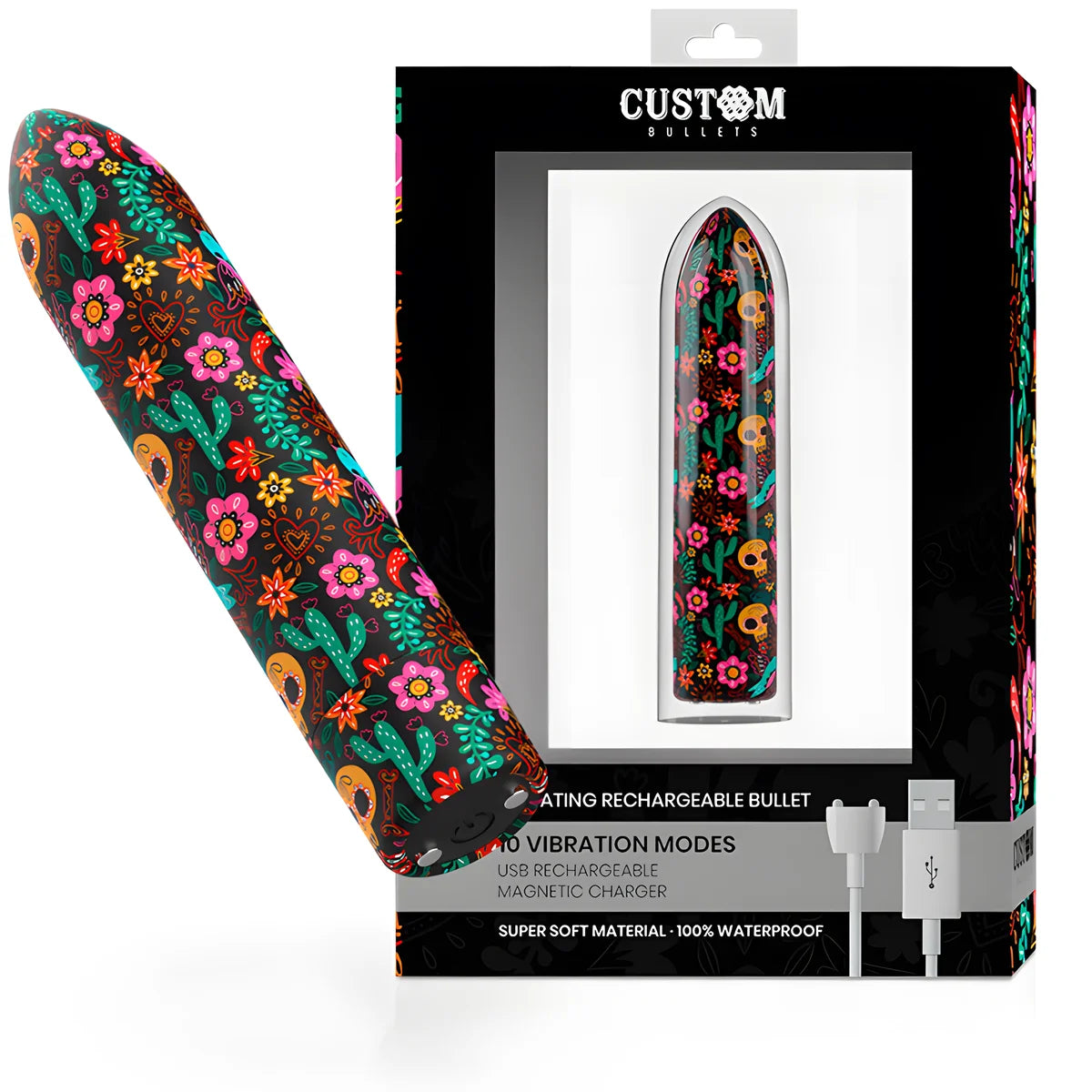 custom bullets bullets personnalises rechargeable floral 10 intensities
