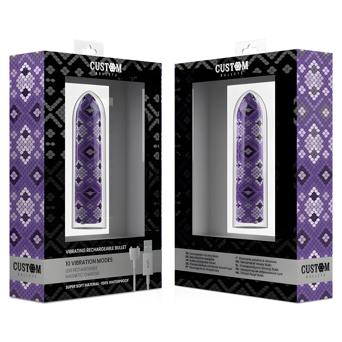 custom bullets rechargeable snake purple magnetic bullet 10v