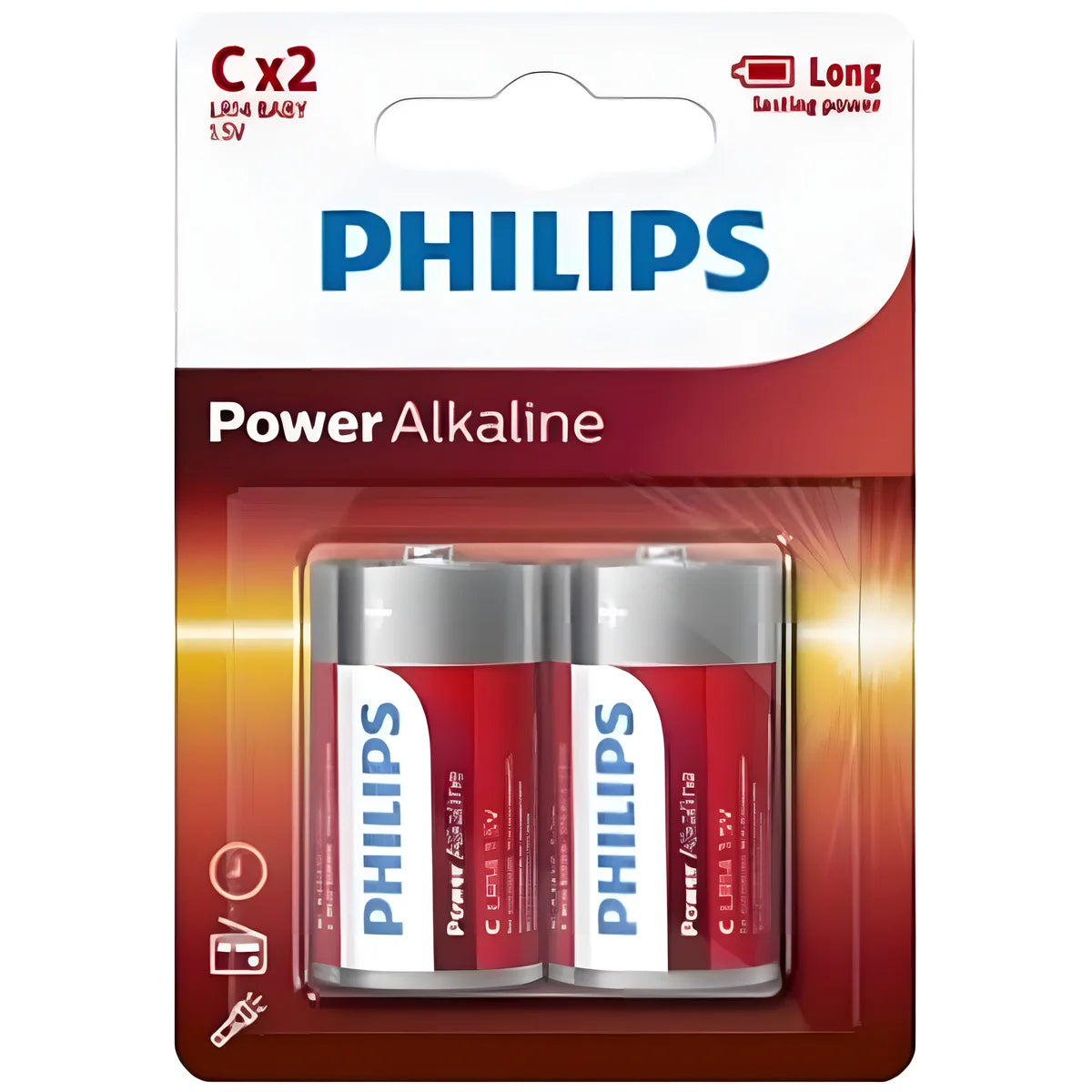 philips plaquette philips power alcaline pila c lr14 2