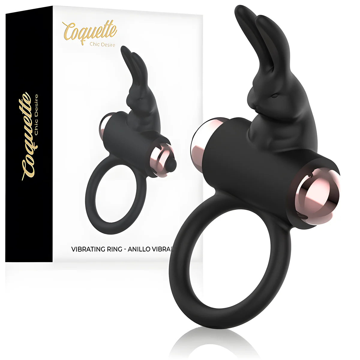 coquette chic desire cockring avec vibrateur noir or