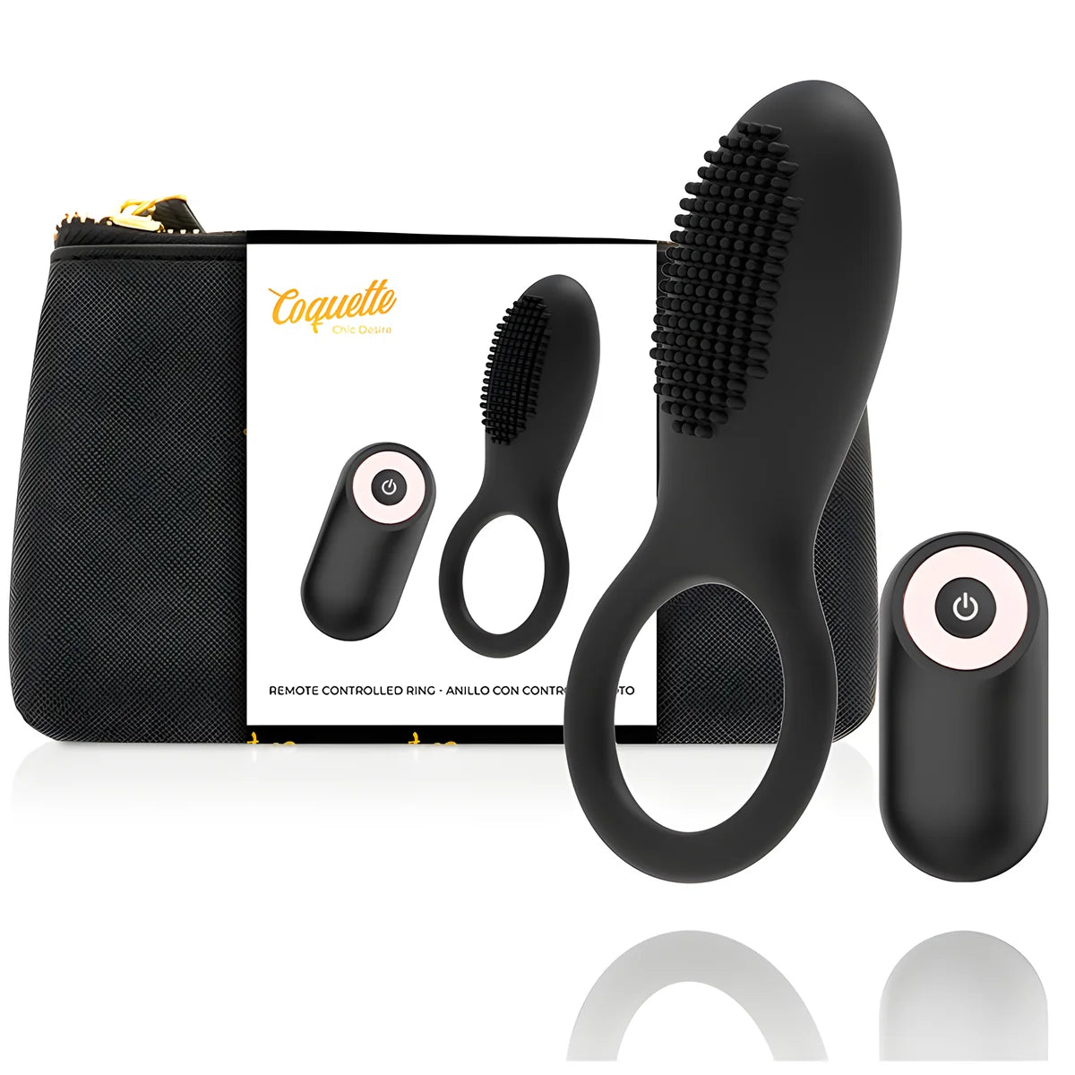 coquette chic desire cockring telecommande rechargeable noir or