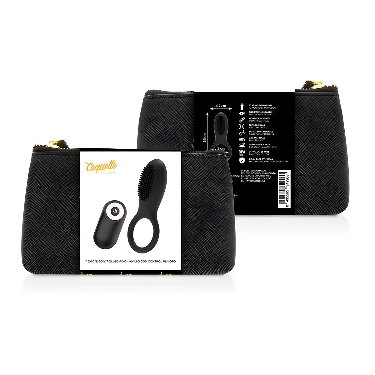 coquette chic desire cockring telecommande rechargeable noir or