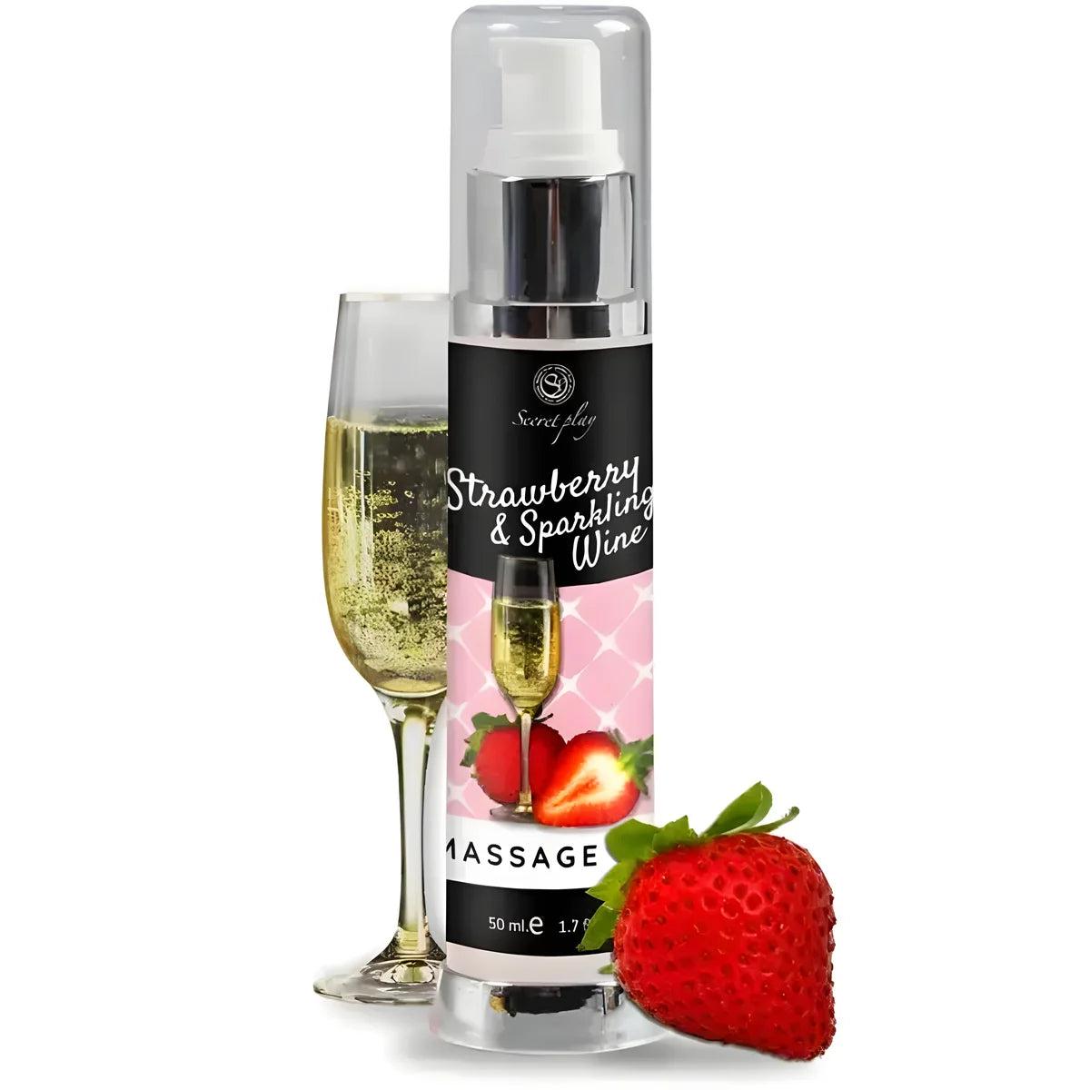 secretplay huile de massage fraise vin mousseux 50 ml