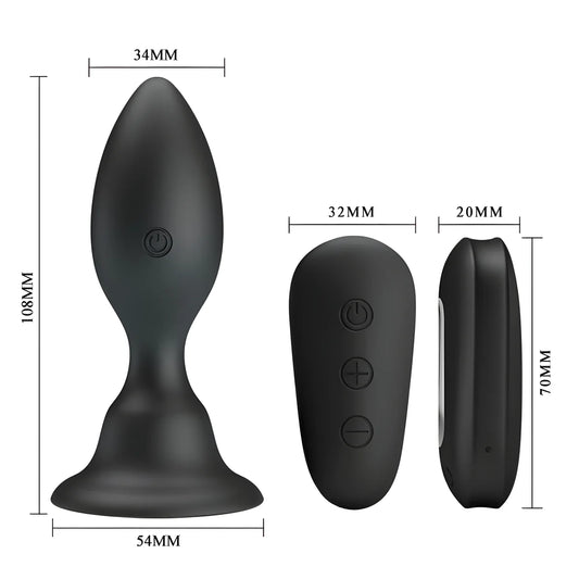 mr play plug anal avec telecommande vibration noire