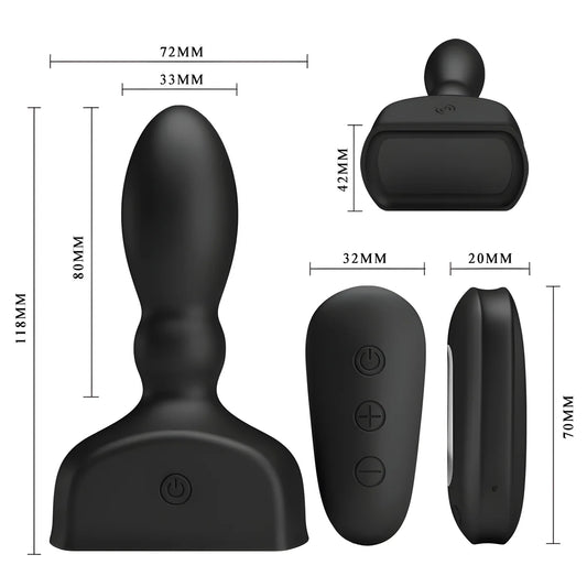 mr play telecommande de plug anal gonflable noir