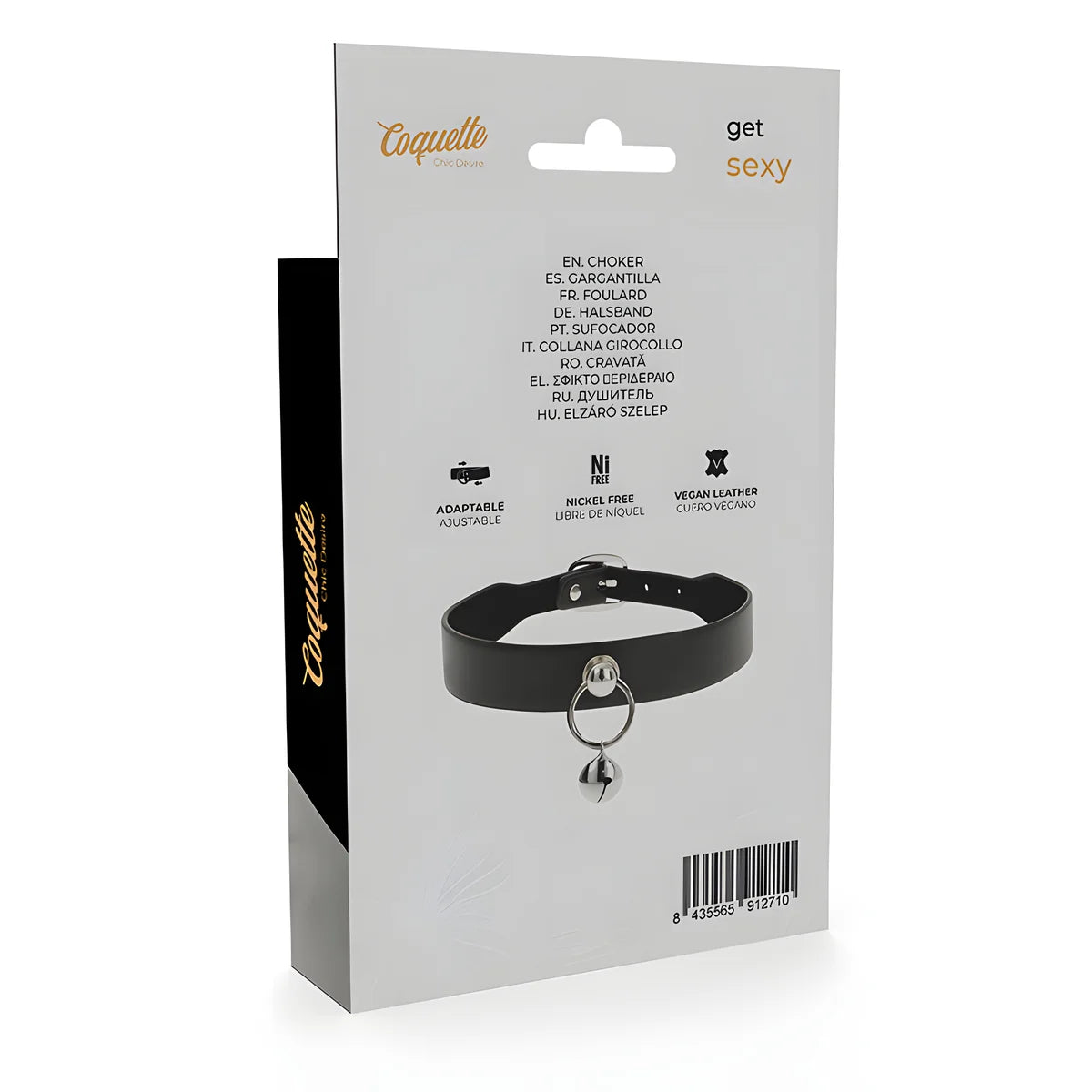 coquette chic desire collier cuir vegan femme accessoire hochet cerceau