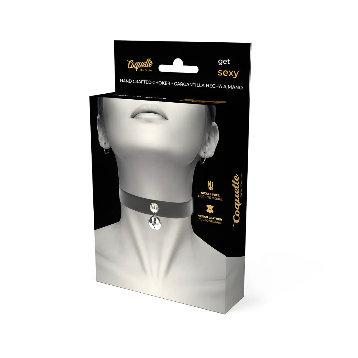 coquette chic desire collier en cuir vegan femme hochet accessoire