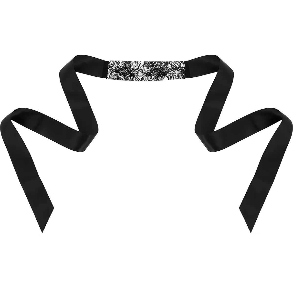 coquette chic desire masque en dentelle noire avec ruban