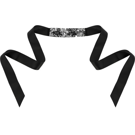 coquette chic desire masque en dentelle noire avec ruban