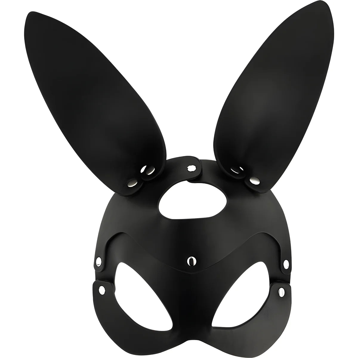 coquette chic desire masque en cuir vegan avec oreilles de lapin