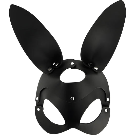 coquette chic desire masque en cuir vegan avec oreilles de lapin