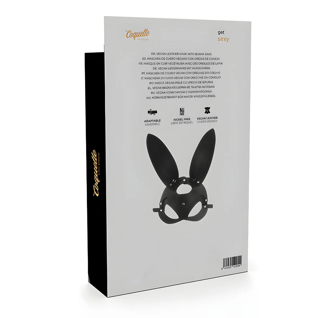 coquette chic desire masque en cuir vegan avec oreilles de lapin
