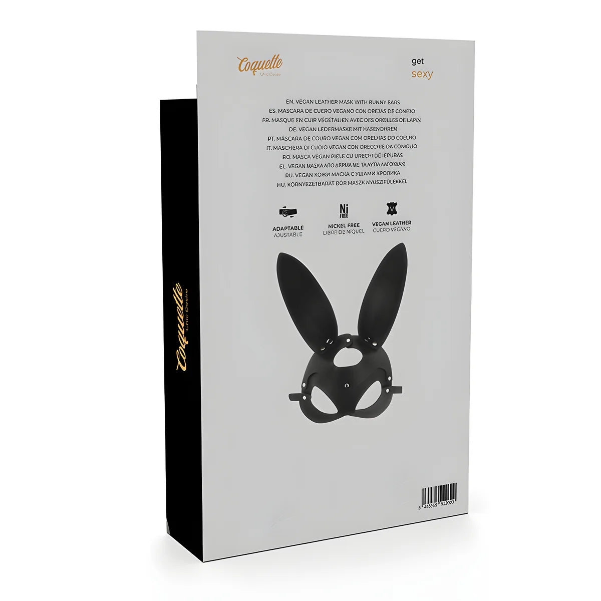 coquette chic desire masque en cuir vegan avec oreilles de lapin