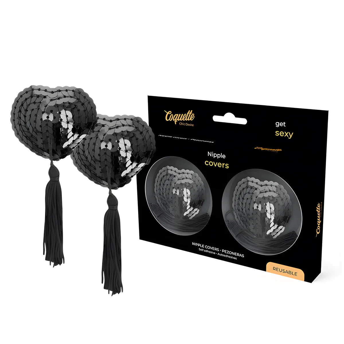 coquette chic desire cache malins paillettes noires