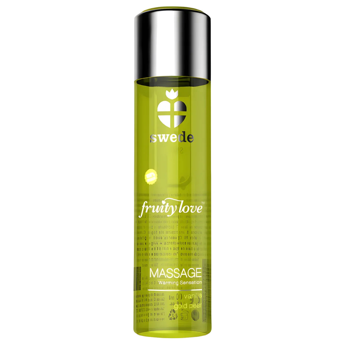swede fruity love effet rechauffant huile de massage vanille et poire dor 120 ml