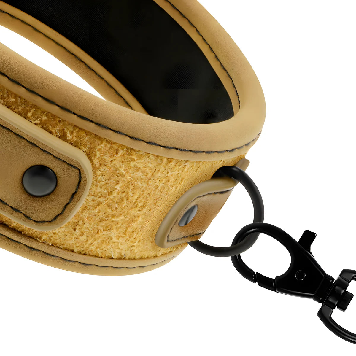 fetish submissive origen collier double en neoprene avec chaine