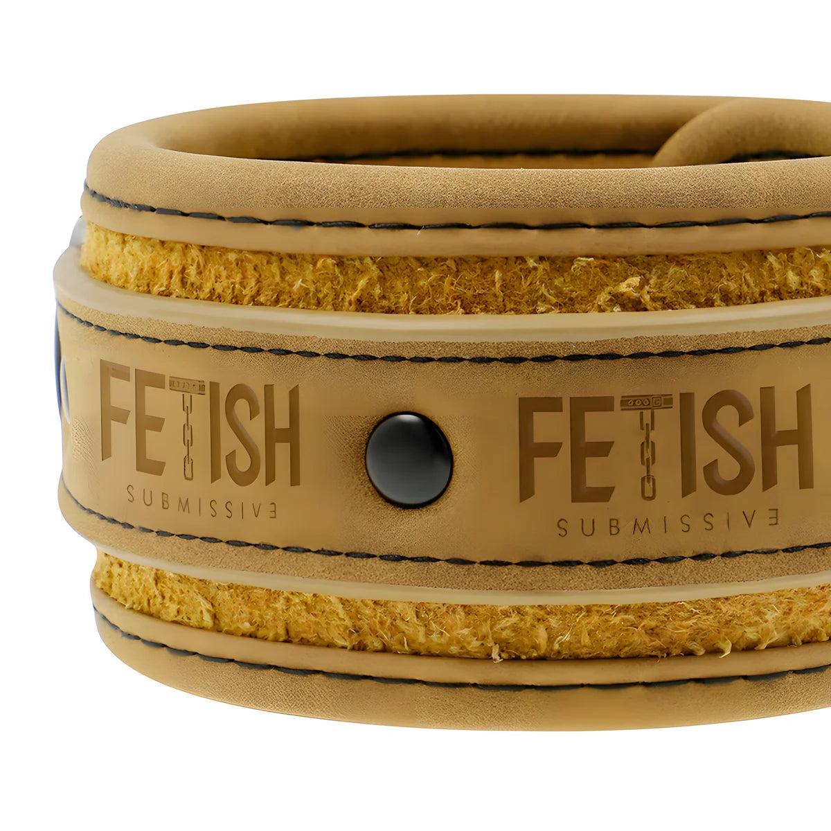 fetish submissive origen menottes en cuir vegetalien avec doublure en neoprene