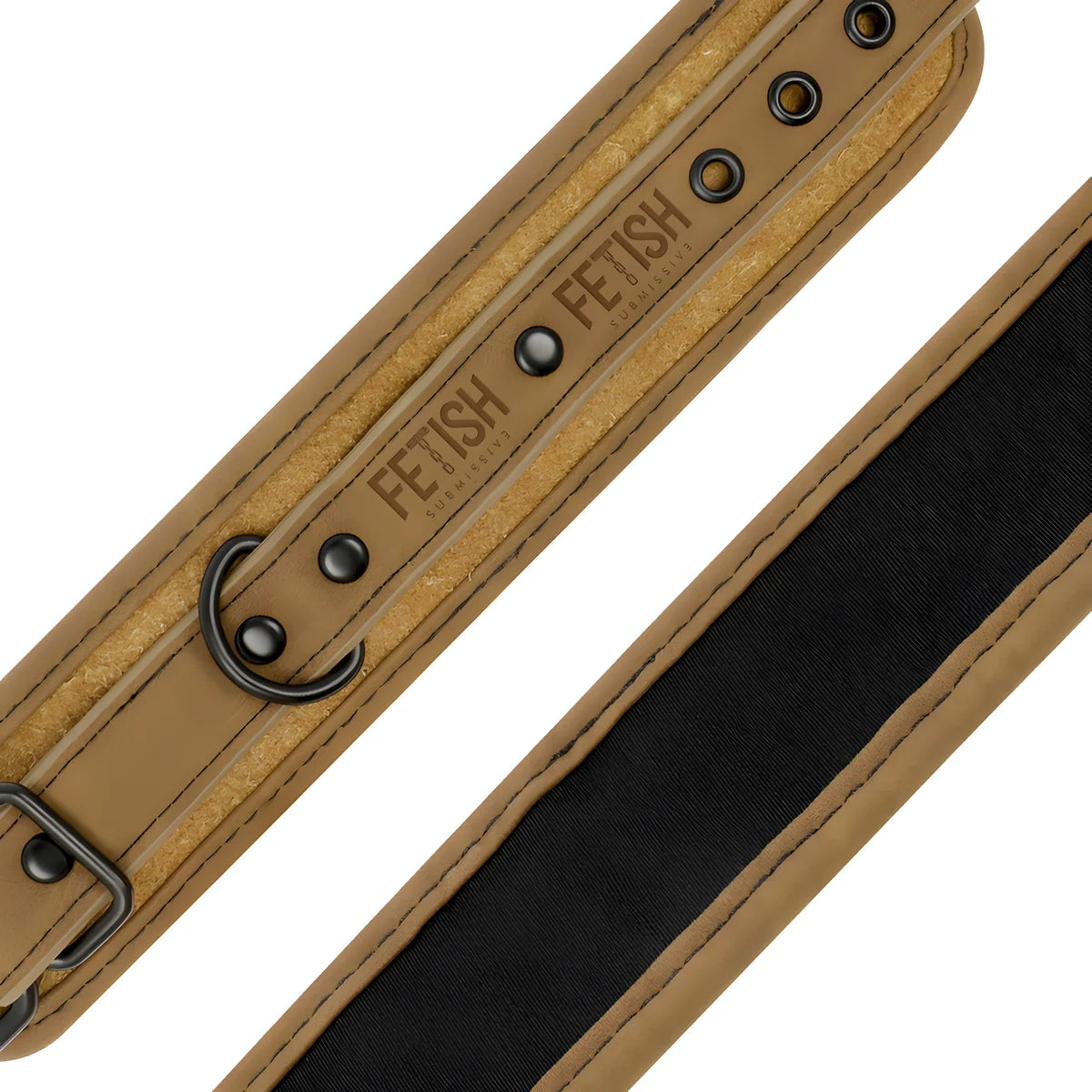 fetish submissive origen chevilles en cuir vegan avec doublure en neoprene