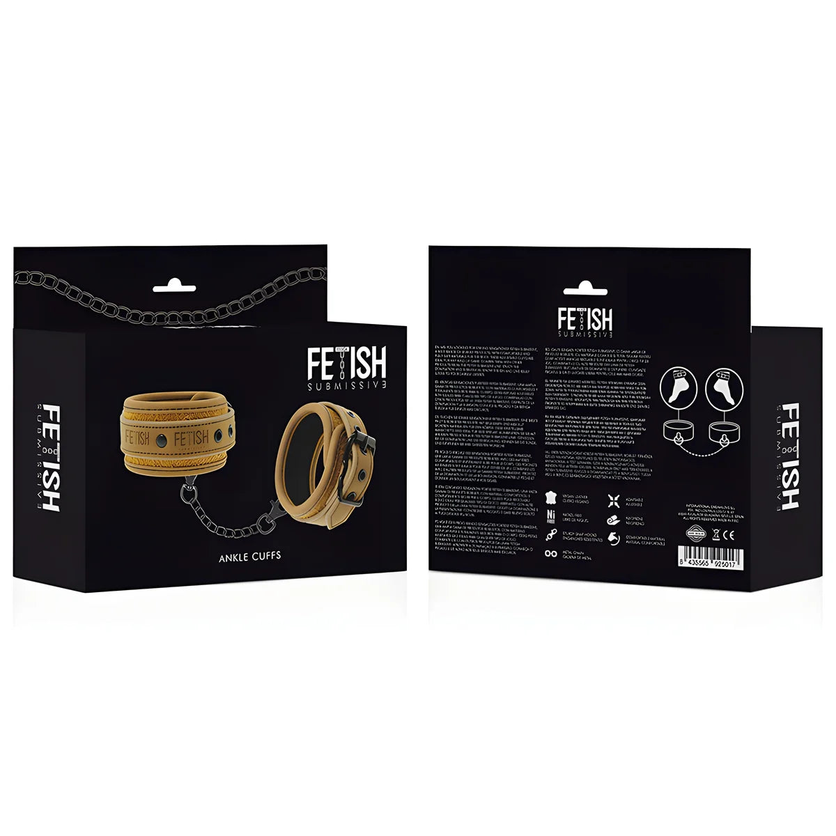 fetish submissive origen chevilles en cuir vegan avec doublure en neoprene