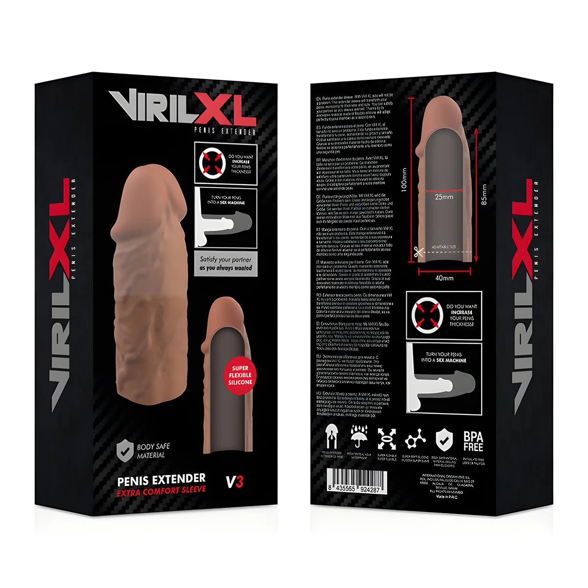 virilxl extension de penis marron en silicone liquide v3