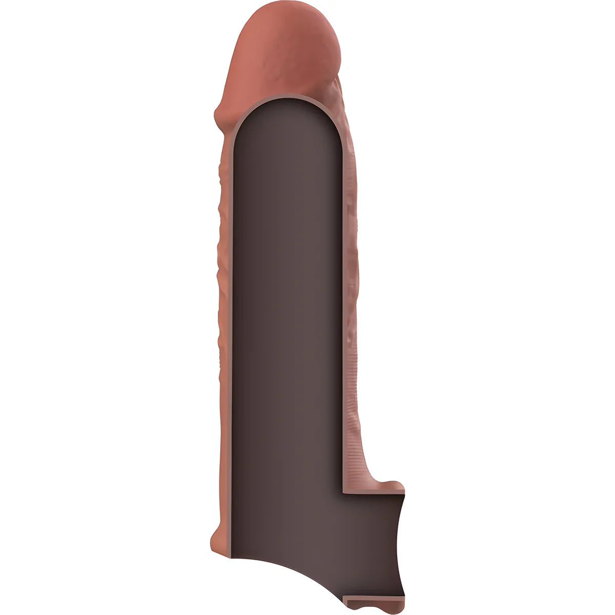 virilxl extension de penis marron en silicone liquide v9
