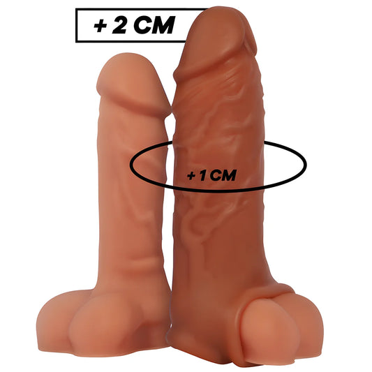 virilxl extension de penis marron en silicone liquide v9