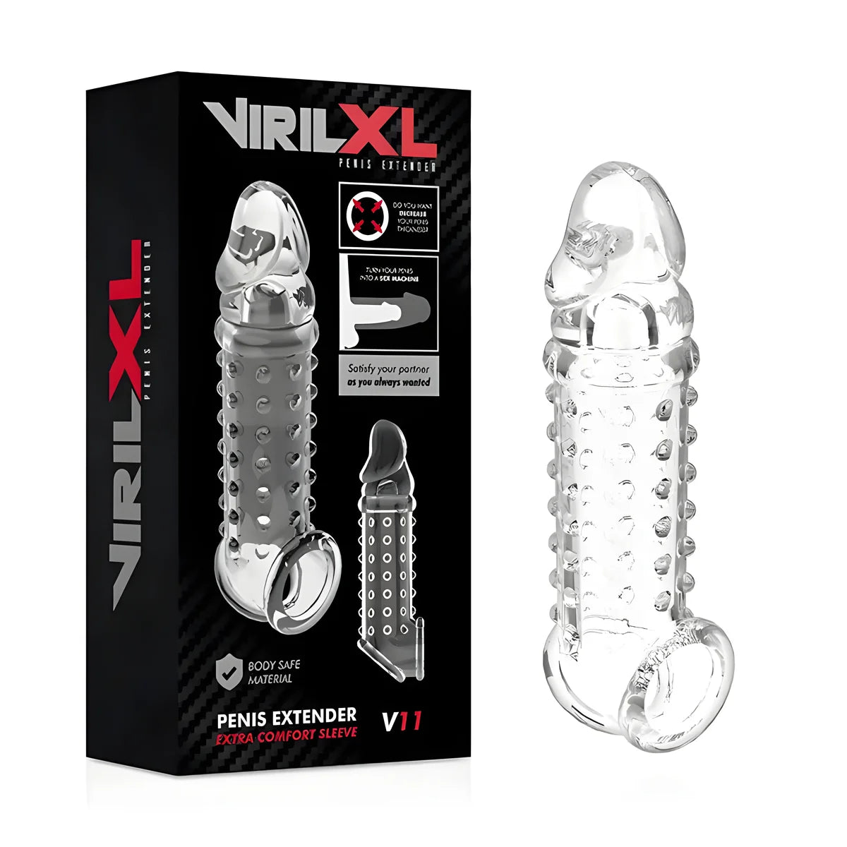 virilxl extension de penis et gaine v11 transparente