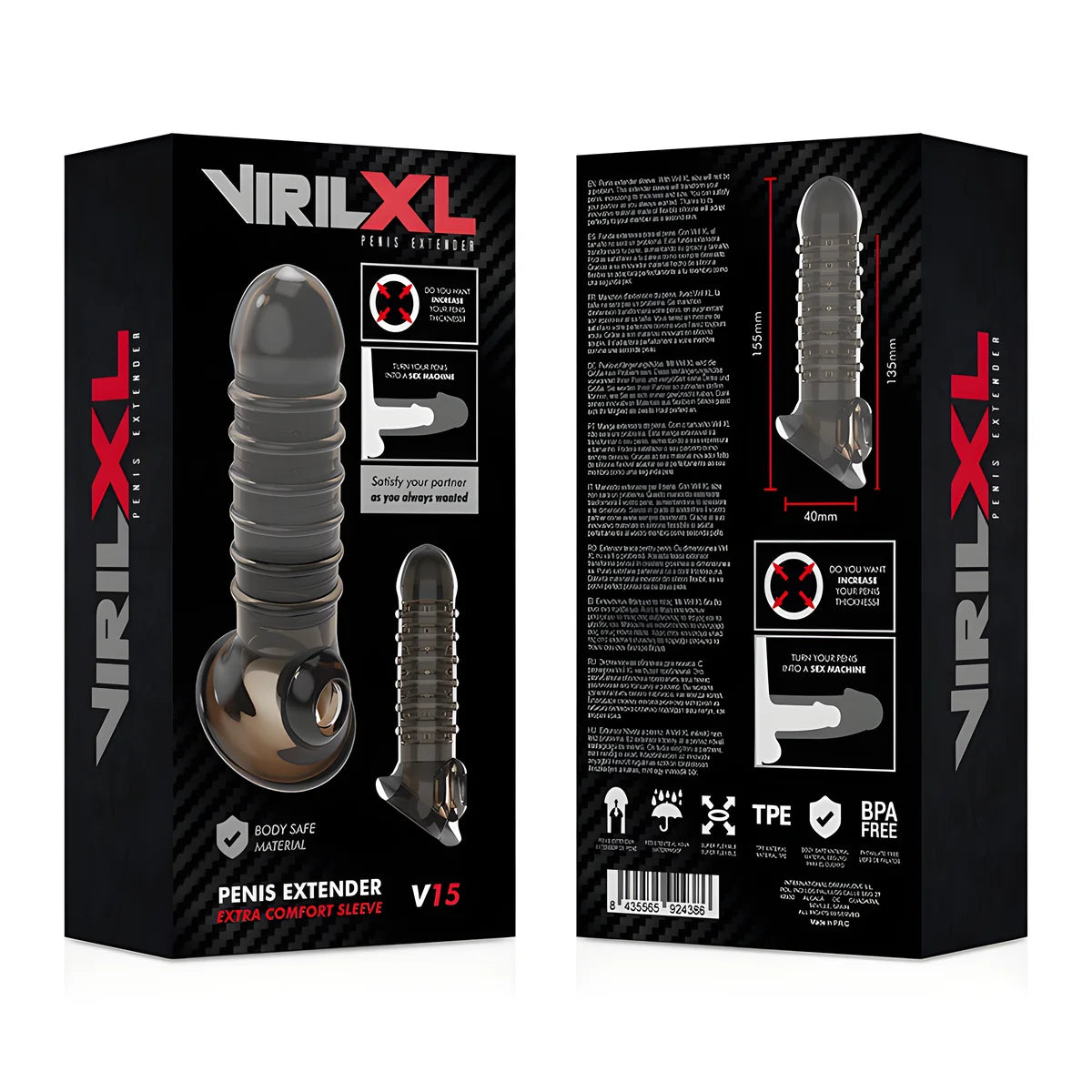 virilxl extension et gaine de penis v15 noire