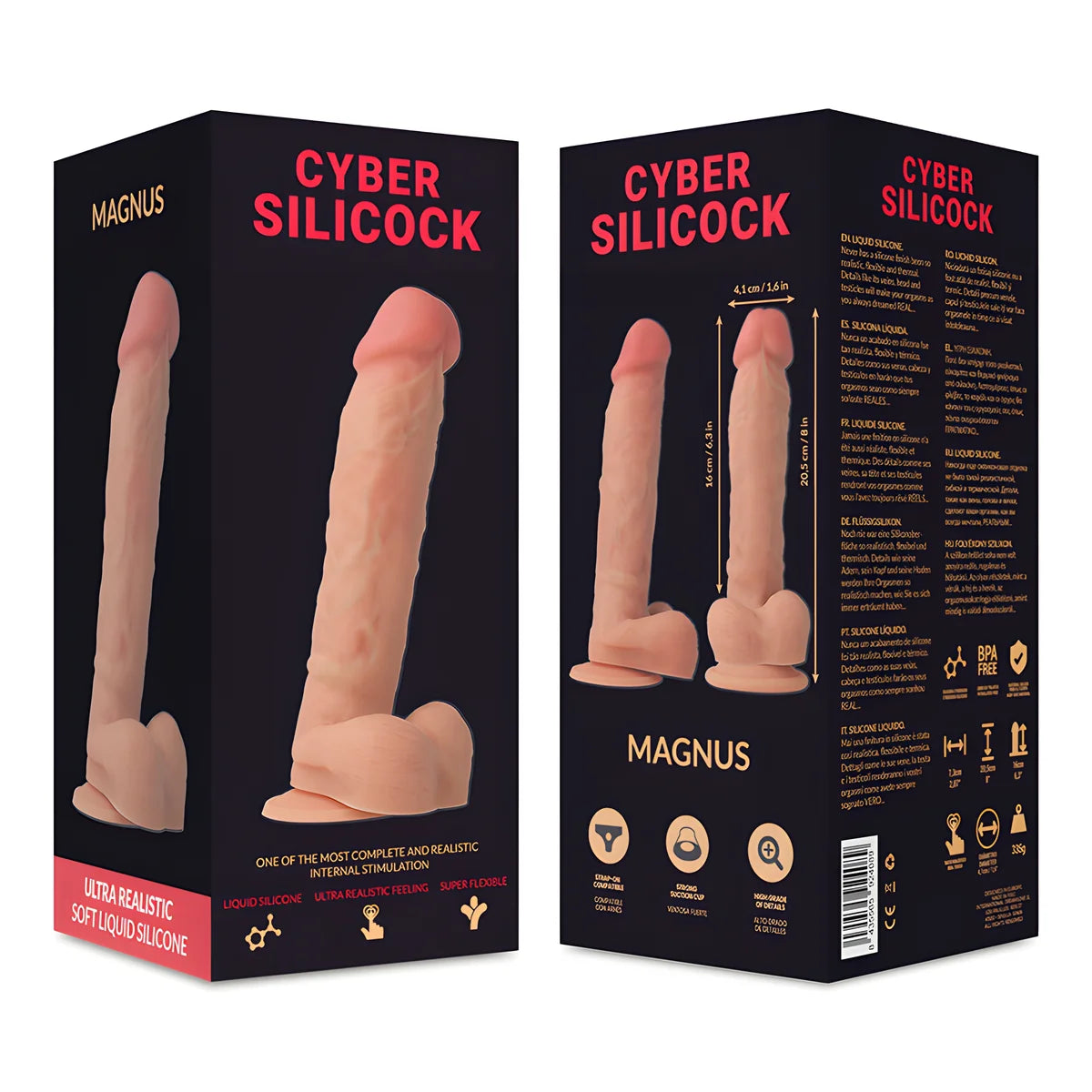 cyber silicock dong en silicone liquide doux ultra realiste 20 5 cm o 4 1 cm